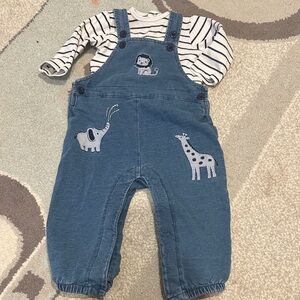 Cute baby boys denim overalls.